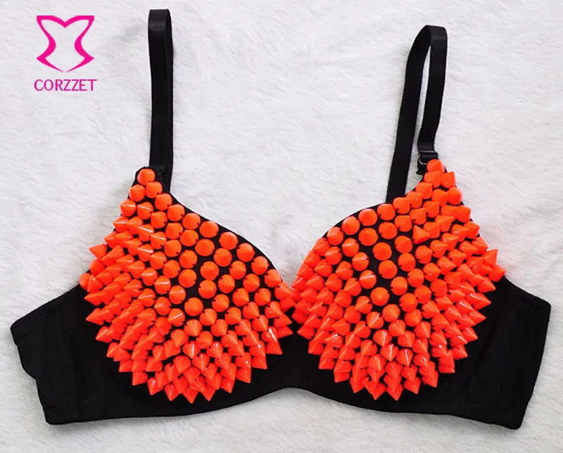 Фиолетовый карамельный цвет панк шипы заклепки Sujetadores пуш-ап Soutien Gorge сексуальный бюстгальтер для женщин Bralette бюстгальтер для клубных танцев