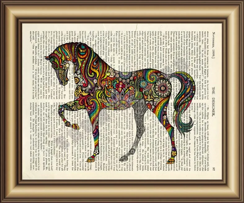 Словарь лошадей холст живопись настенный плакат печать картин домашний декор