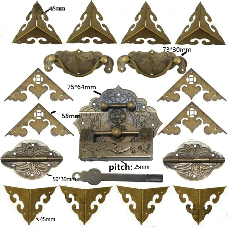 Набор латунных замков под старину для деревянных ящиков застежка вазы