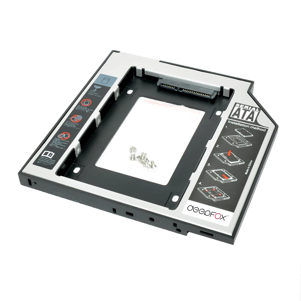 DeepFox Алюминий 2nd HDD Caddy 9 5 мм SATA 3 0 для 2 &quotSSD жесткий диск драйвер чехол Корпус DVD CD ROM