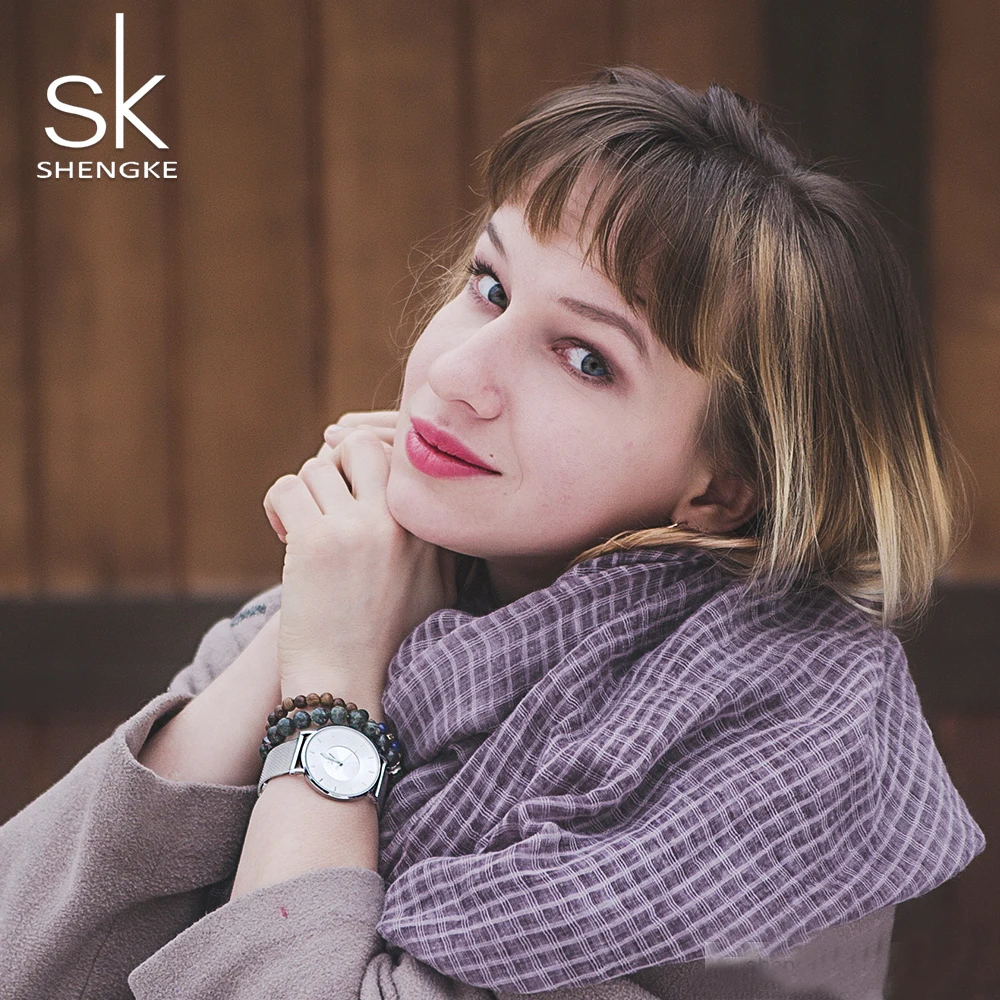 Shengke Лидирующий бренд женские водонепроницаемые кварцевые наручные часы из