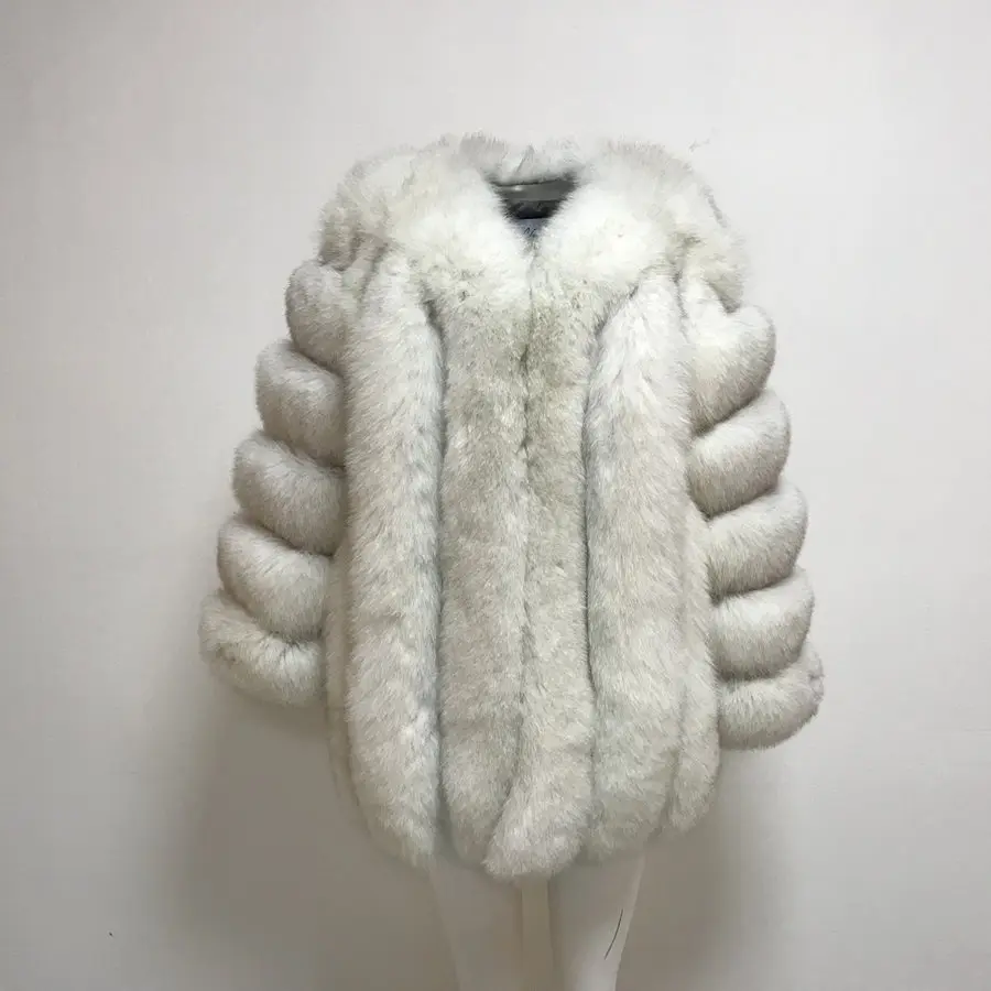 natural white Розовая java QC8128 новое поступление женская зимняя шуба из натурального Лисьего меха горячая распродажа большой мех длинный рукав - Цвет: natural white