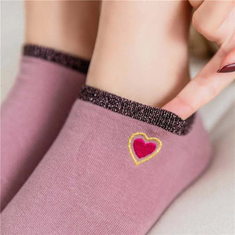 Новинка весенне летние носки женские с вышивкой ярких цветов в японском стиле