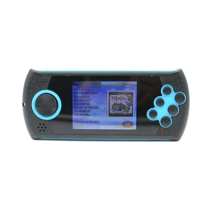Blue Портативный 3 дюймов 16 бит портативных игровых консолей игроков встроенный 100 классические игры Pvp Pxp Mp3 Mp4 игровой плеер подарок для детей - Цвет: Blue