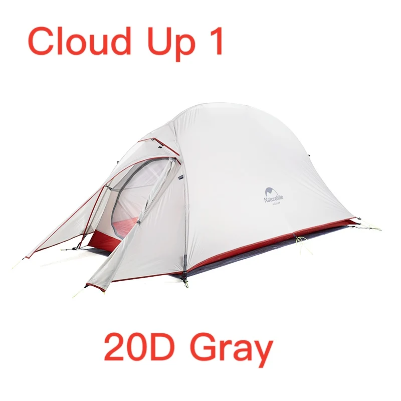 Серия Naturehike Cloud Up, Ультралегкая походная палатка, водонепроницаемая походная палатка, 20D нейлоновая палатка с бесплатным ковриком - Цвет: CloudUp1 20D Gray