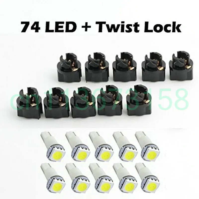10x Белый PC74 Twist Socket T5 Wedge 37 70 1-SMD 5050 светодиодный приборная панель кластерный