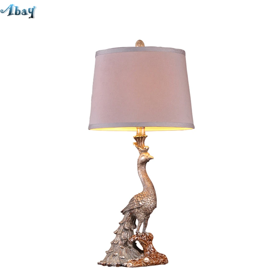 Арт деко Павлин настольная лампа винтажная для гостиной макияж украшение стола