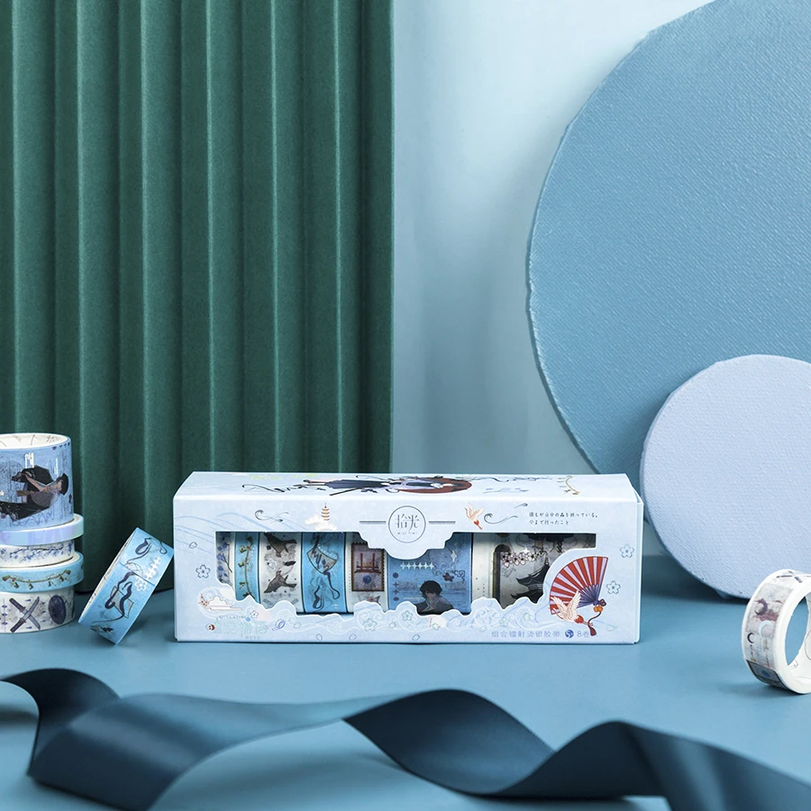 8 pcs Dream Series Laser Washi Tape Set Scrapbook DIY Japanese Masking School Stationery Store Bullet Journal supplies | Канцтовары для