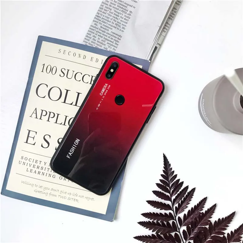 Gradient Phone Case For Xiaomi Mi 8 se 8se Luxury Tempered Glasses Cover Redmi 6 Pro Mi6 Coque Fundas Ultra Thin | Мобильные