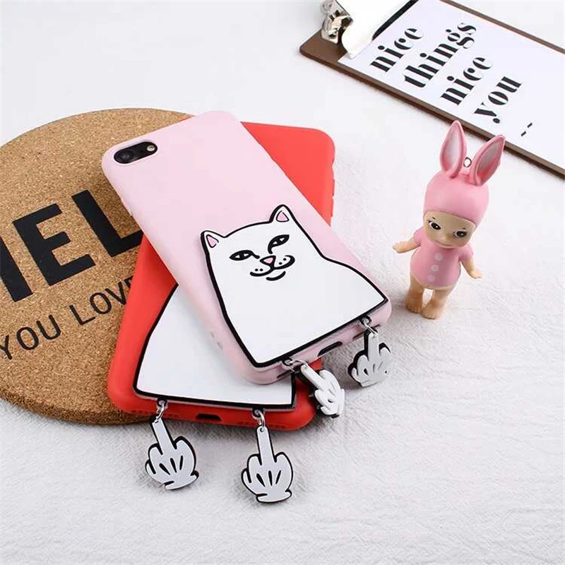 XINGYUANKE 3D Funny Cartoon Middle Finger Cat Phone Cover For Samsung Galaxy A3 2016 A310 Case Cute Silicone Coque Fundas |