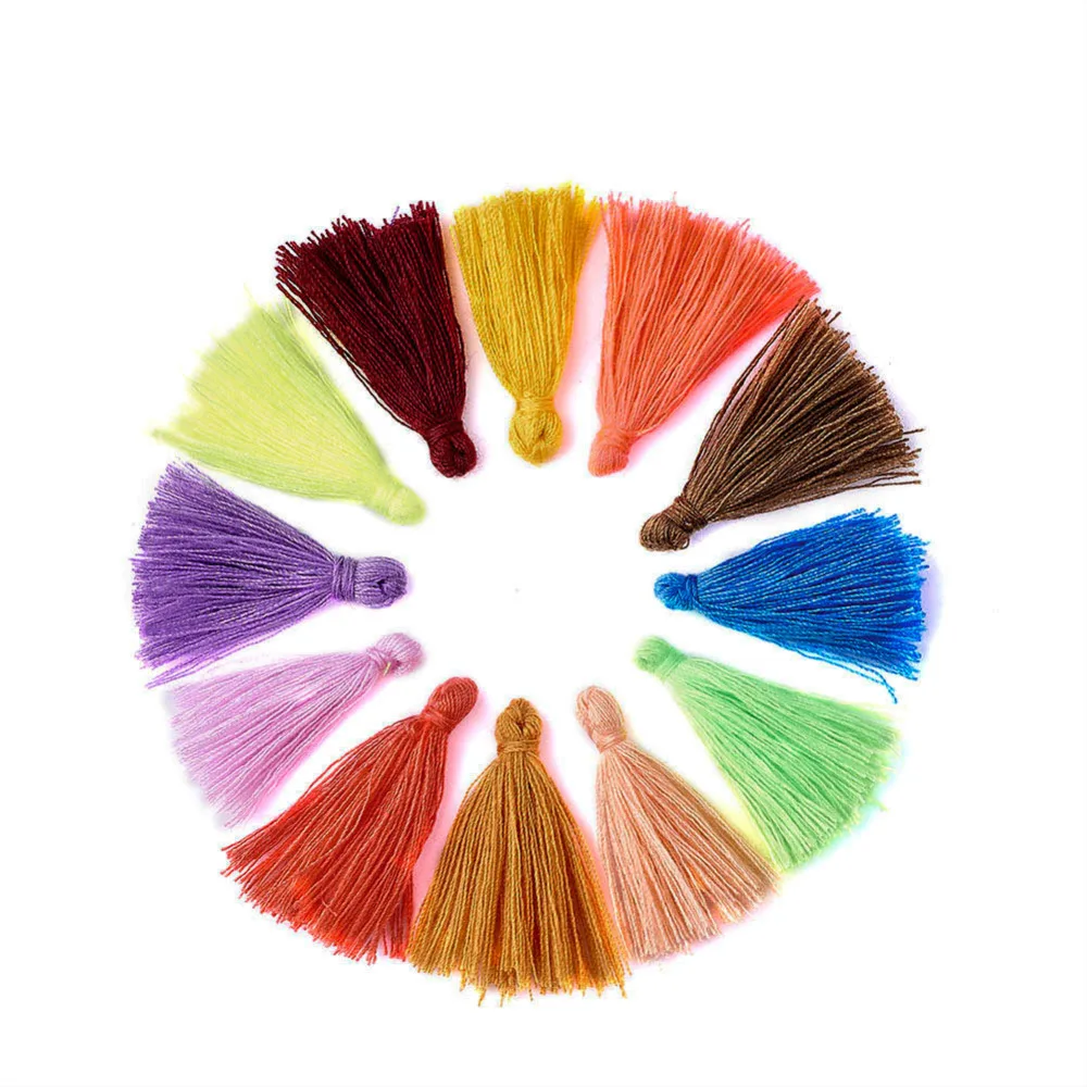 

20 Colors Cotton Thread Tassels Pendant Decorations for Jewelry Making DIY 25~31x5mm; about 39~47pcs/bag