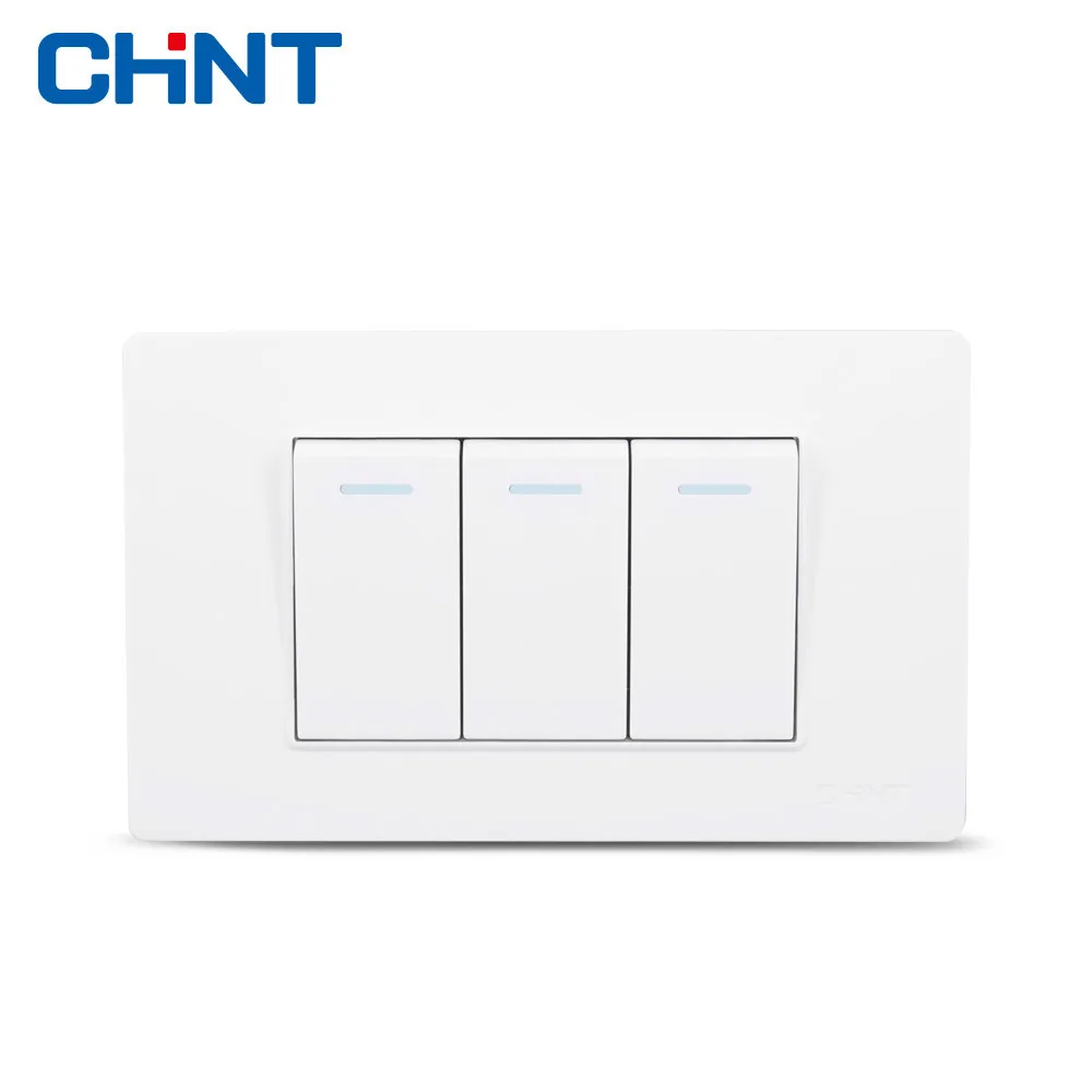 Чинт 118 Тип NEW5D Сталь Рамки Хен белый две позиции три банды два пути современные