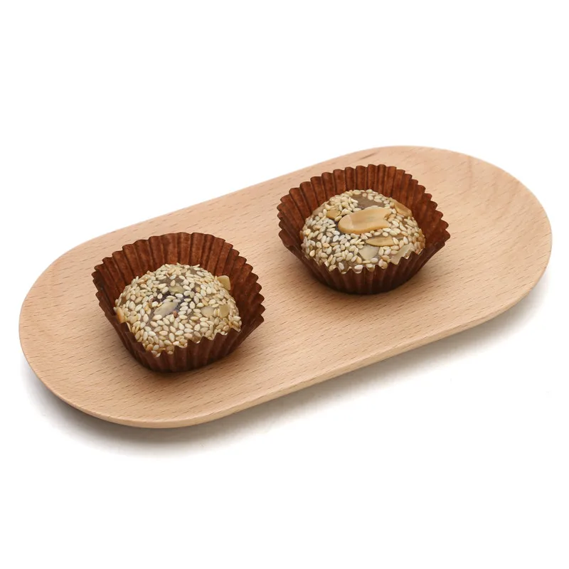 Деревянная прямоугольная тарелка для десертного чая японская деревянная