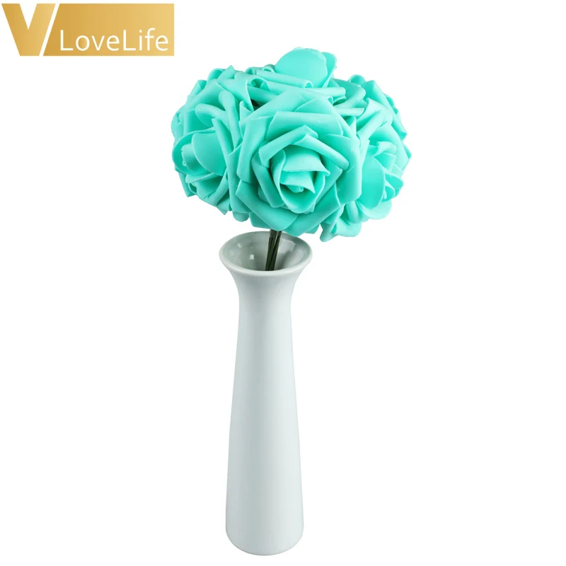 

25pcs Heads Artificial Flower Bouquet PE Foam Bride 3" Rose Flower Wedding Flower Decor DIY Wedding Valentines Day Decoration