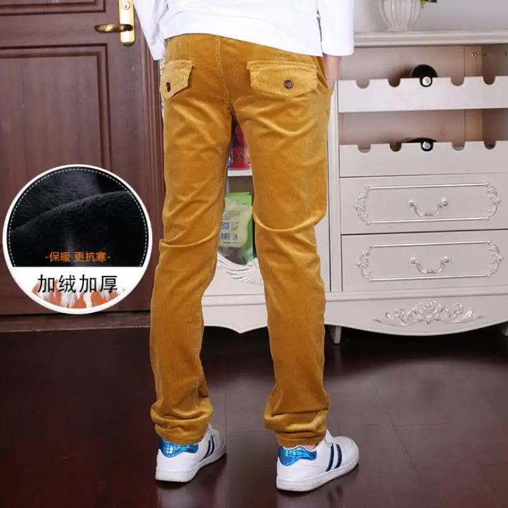 Новые зимние повседневные брюки для мальчиков Детские брендовые вельветовые