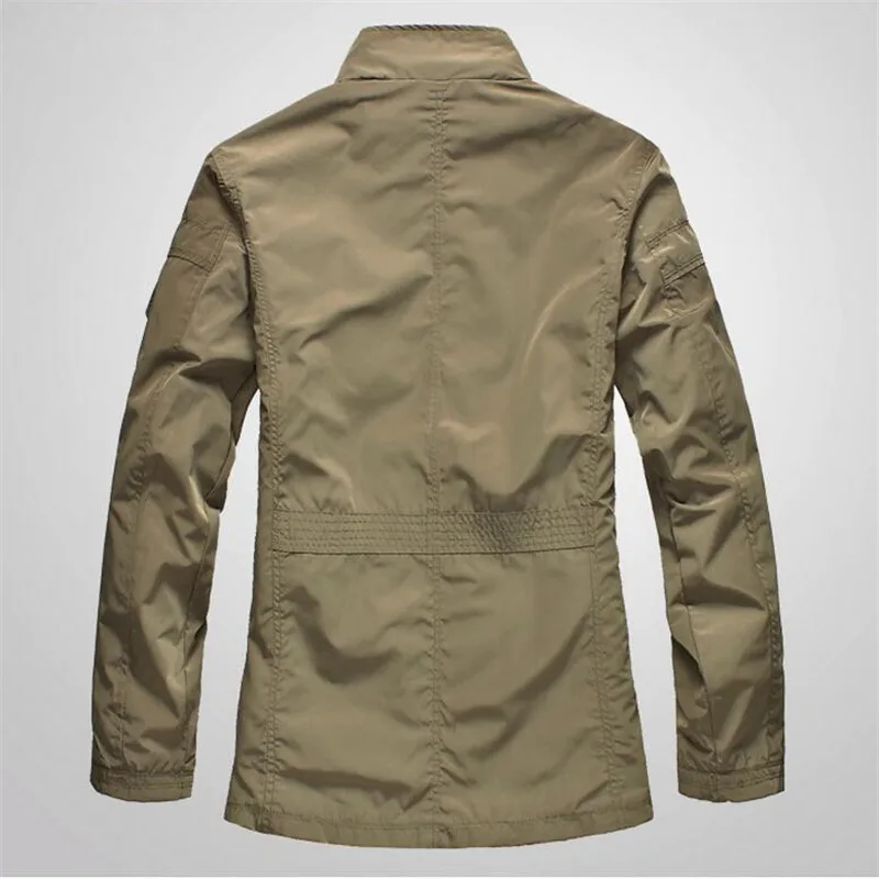 Новинка 2018 Весенняя Повседневная куртка бомбер Мужская Осенняя деловая длинная