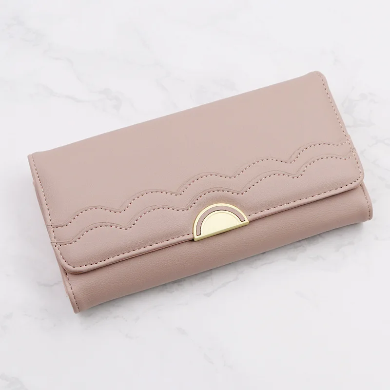 Тонкий бумажник Для женщин Cartera Mujer натуральная кожа класса Винтаж кошелек-клатч с держатель для карт с отделение для монет на молнии, с Fold длинный кошелек