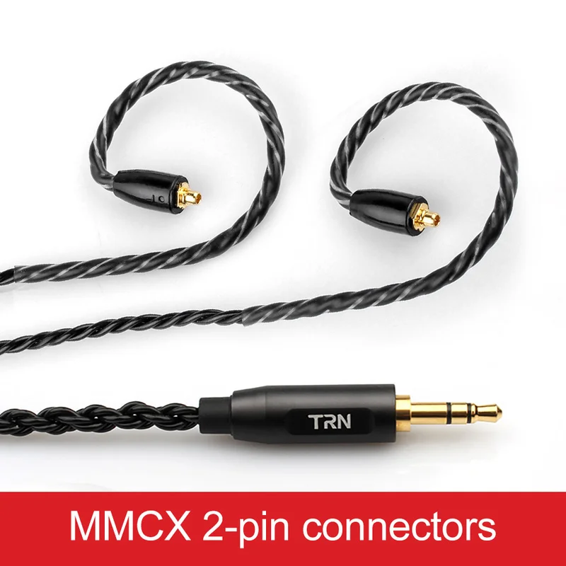 Для TRN 0,75 мм 0,78 мм MMCX HiFi Качество звука 6 нитей проволоки тканый высококачественный штекер вокруг уха высокого класса провод кабель для гарнитуры