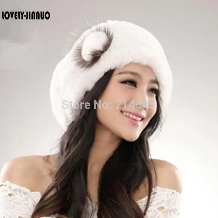 2021 шапка из меха кролика рекс натуральный вязаный мех Кепки Головные уборы Для