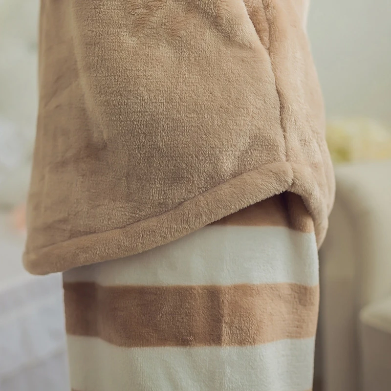 Осенне-зимние пижамы для женщин комплект из 2 предметов фланелевый Теплый