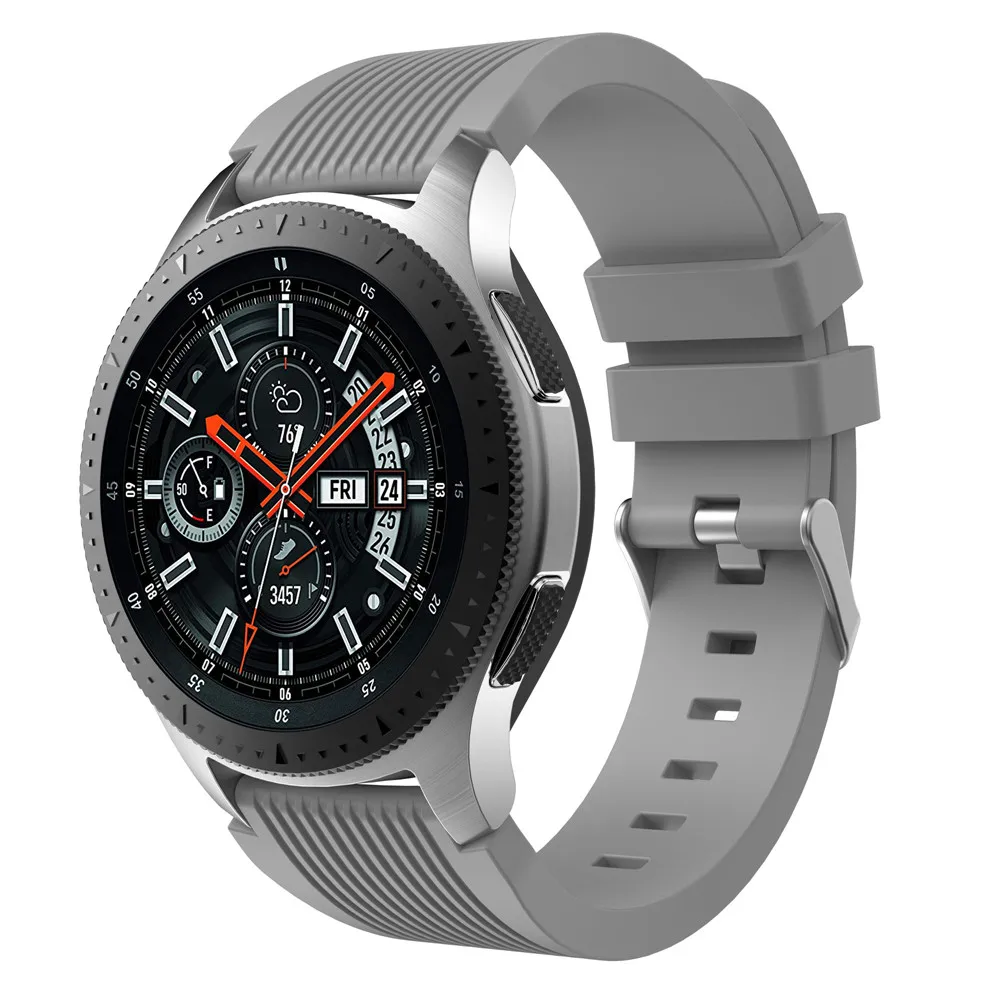 Силиконовый ремешок для samsung gear S3 Frontier/galaxy watch 46 мм часы с окантовкой ремешок против царапин защита Круглый браслет