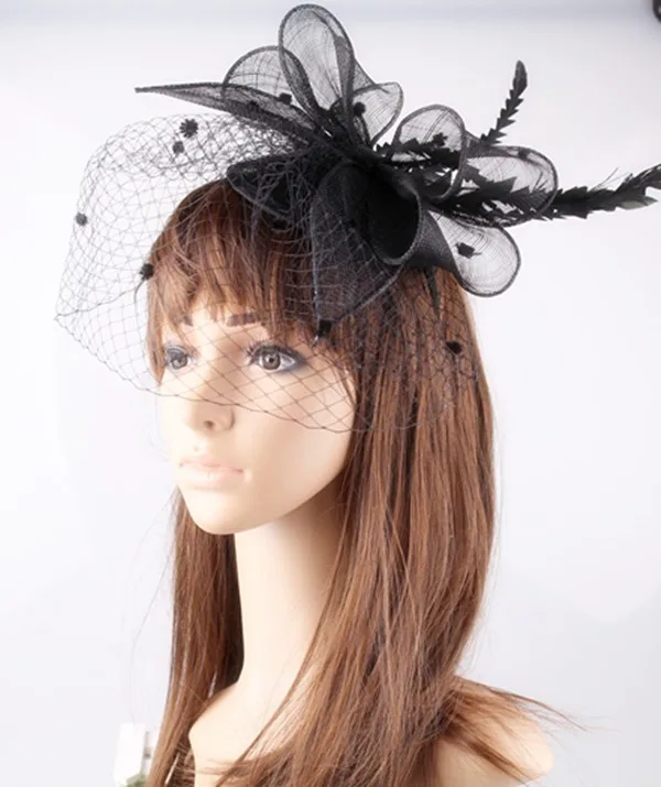 

Sinamay Cocktail Hats Gair Loops Fascinator Accessories Gorgenous Wedding Marry Mesh Ladies Millinery Weddig Party Bridal Veils
