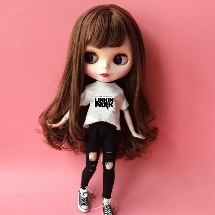 Зеленый Комплект одежды из 2 предметов для куклы blyth 1/6 футболка+ штаны для куклы blyth jean, комплект одежды для куклы Барби, аксессуары для 1/6 - Цвет: Зеленый