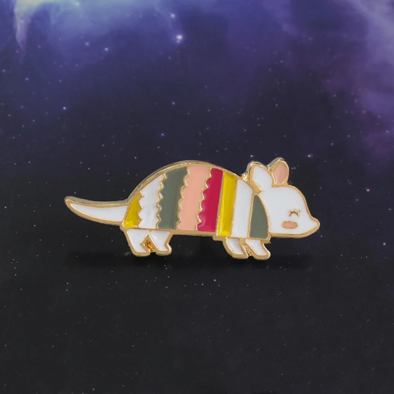 Маленькая эмалированная заколка armadillo розовая симпатичная мультяшная брошка в
