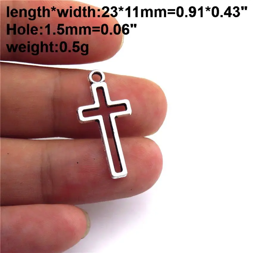 No68-20pcs 21714 простые подвески в виде креста и крыльев Иисуса, винтажные подвески из серебра/золота, ручная работа, сделай сам, ожерелье No49-71 - Окраска металла: No68-20pcs