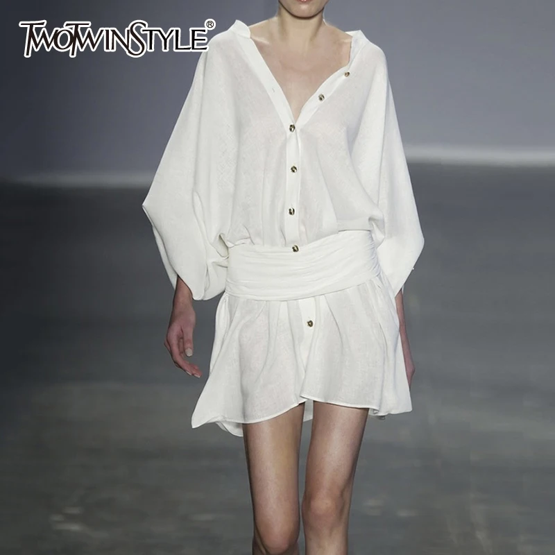 TWOTWINSTYLE Для женщин юбка комплект из двух предметов с v-образной горловиной Фонари