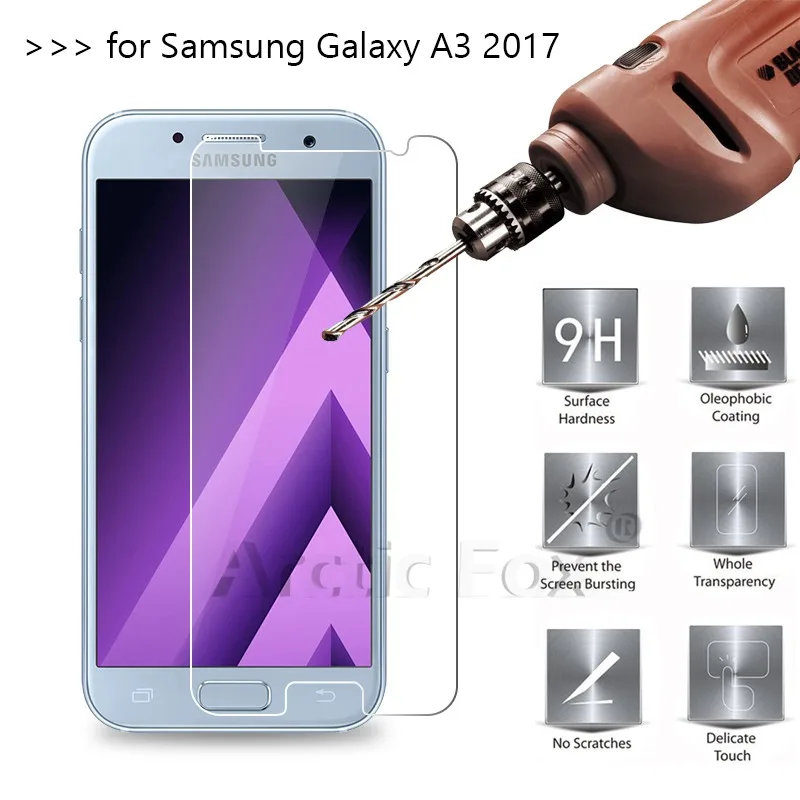 3 шт./лот закаленное Стекло для samsung Galaxy A3 (2017) экран протектор Защитная пленка 2017