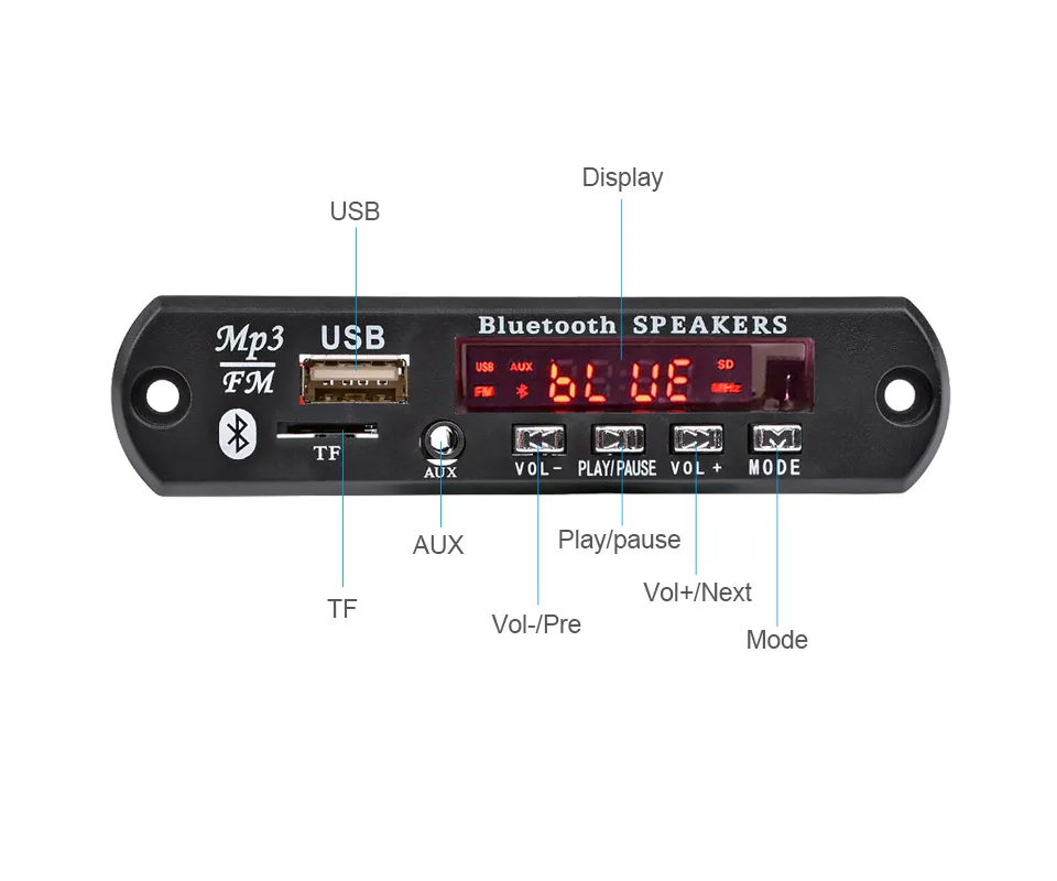 AIYIMA Amplificador Bluetooth 5,0 MP3 декодер плата приемник стерео усилитель звука 15Wx2 аудио декодирование USB TF FM AUX домашний усилитель