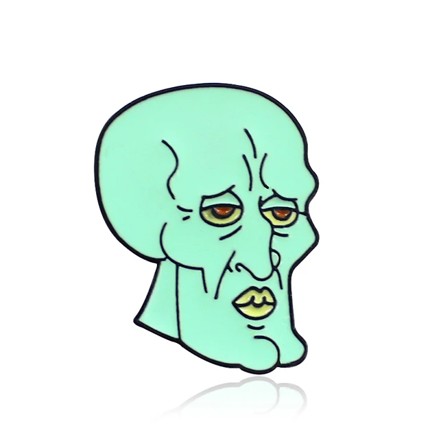 Squidward Художница, Автопортрет, брошь, Аллан, полюс, Ван Гог, тайна, девушка, глаз, сквидворд, Интроверт, мальчик, принцесса, молитва, призрак, эмаль, значок - Окраска металла: Squidward