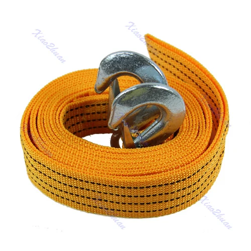 

Car Tow Cable Heavy Duty Towing Pull Rope 4M 3 Ton Strap Hooks Van Road Recovery