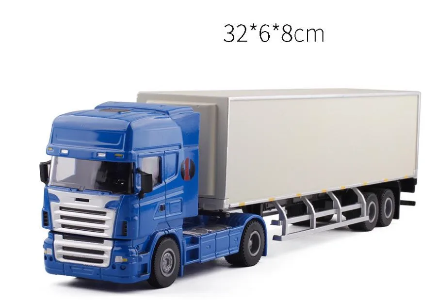 Высокая имитация Инженерная модель грузовика-контейнеровоза, американский грузовик, 1:50 сплав модели автомобилей - Цвет: 5