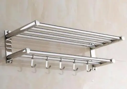 S 304 40cmX22cmX15cm Двухслойное полотенце, 304 полки для ванной из нержавеющей стали - Цвет: S 304 40cmX22cmX15cm