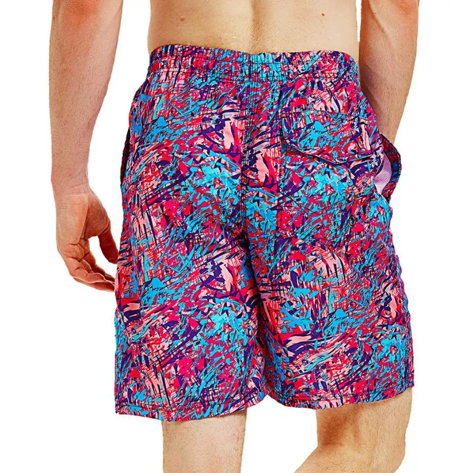 

Summer leaf Printed beach shorts swimsuit men's quick dry swimwear men swimming Trunks sexy solid male swimsuit bathing suit 178