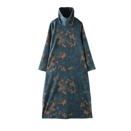 Женское шерстяное платье бархатное в стиле ретро на осень и зиму 2019 | Женская