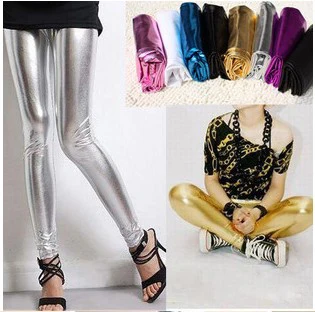 Free shipping celebrity style shining leather women fashion boots leggings gold silver NL039 | Женская одежда