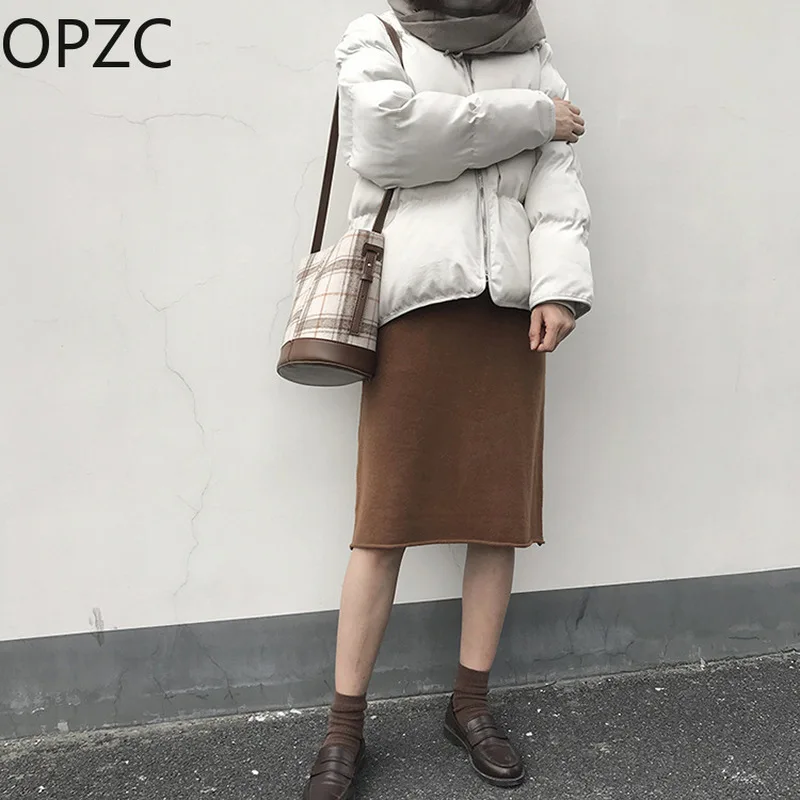 Opzc 2018 Новинка зимы для отдыха теплые с длинным рукавом Однотонная одежда