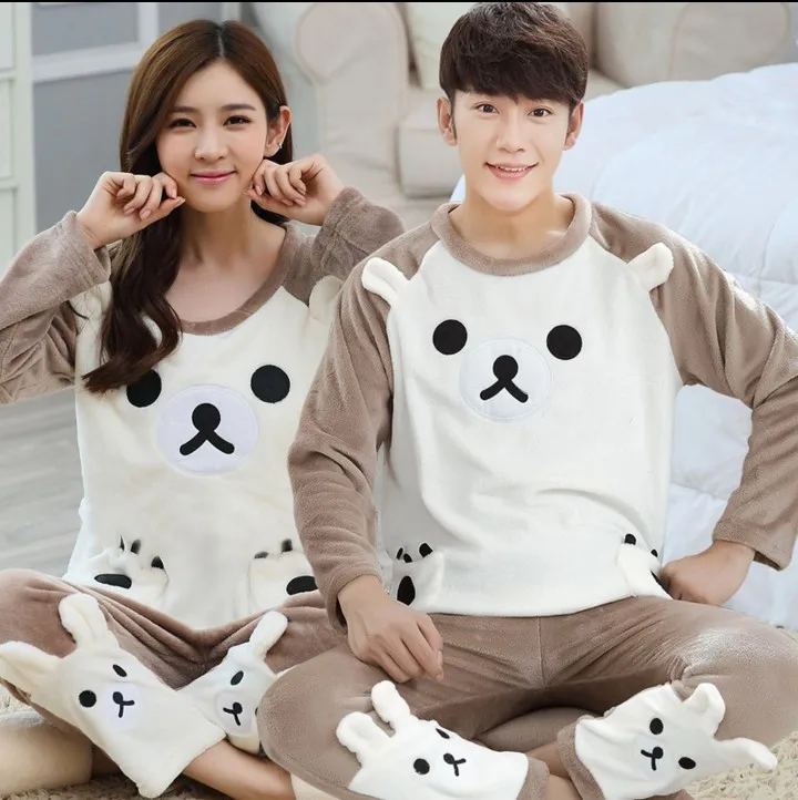 Мужская пижама Весенняя Пижама с медведем Милая одежда для сна |