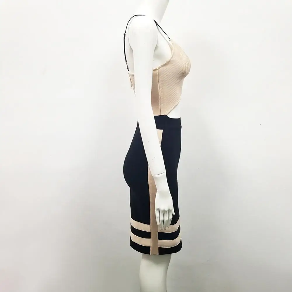 Высокое качество Для женщин сексуальное платье на одно плечо Бандажное голубого