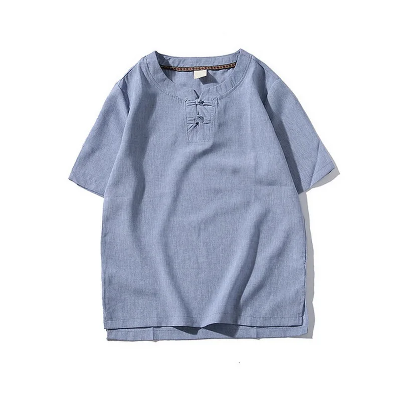 2019 Мода китайский стиль мужской летние рубашки рубашка с коротким рукавом ретро