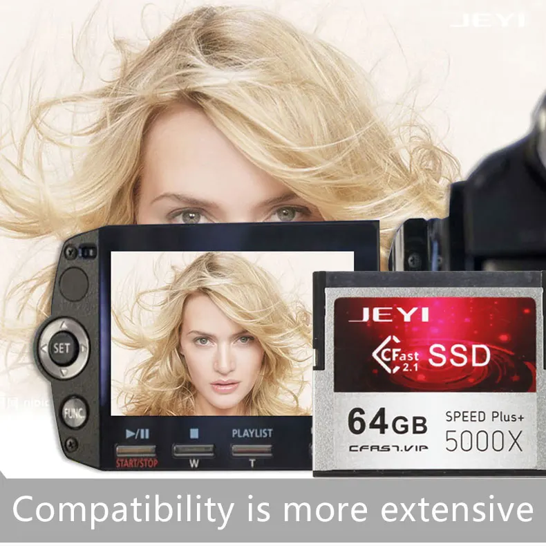 JEYI CFast SLC частицы Цифровая видеокамера SSD 64G карта памяти SMI2246EN с SATA3 кэш промышленного военного использования CF2.0
