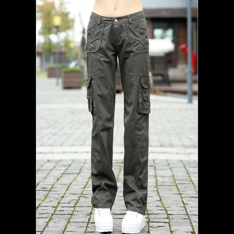 as picture Pantalon femme, женские камуфляжные брюки для тренировки с несколькими карманами, свободные прямые брюки-карго, уличная одежда для девочек, спортивные штаны для бега - Цвет: as picture