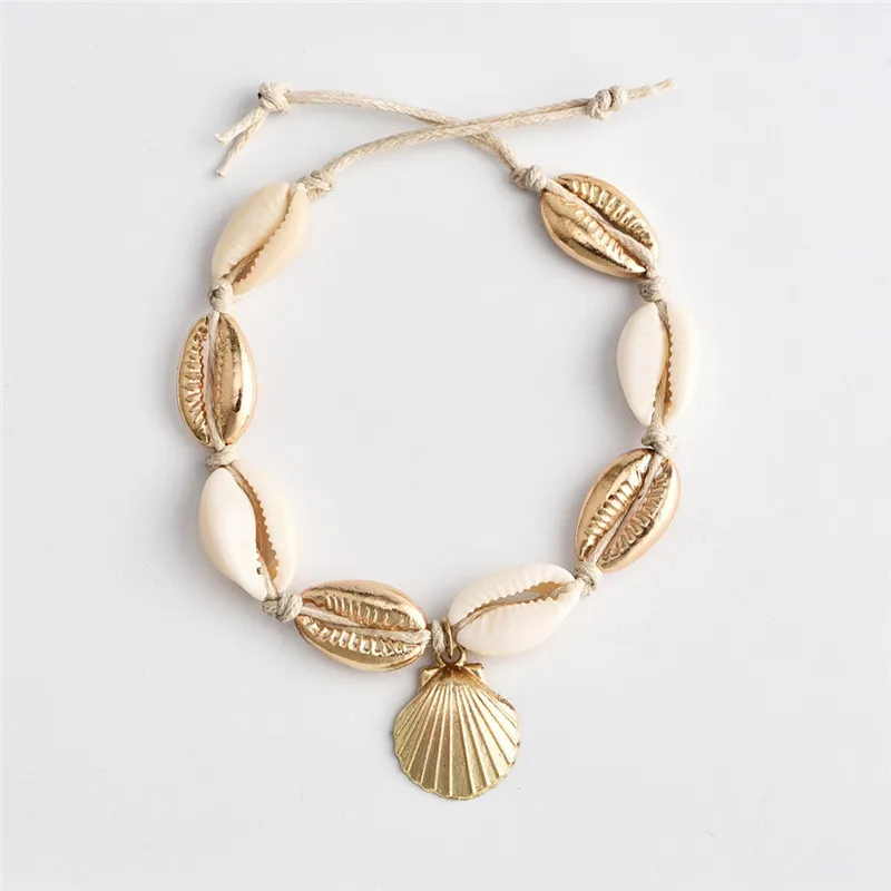 1 PC уникальный белый Seashell плетеный браслет ножной для Для женщин натуральный
