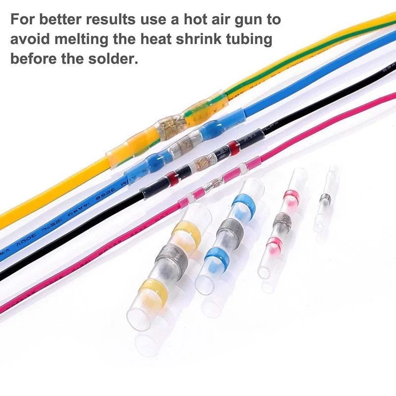 50 шт. 16-14AWG термоусадочные водонепроницаемые припоя уплотнения рукава разъем