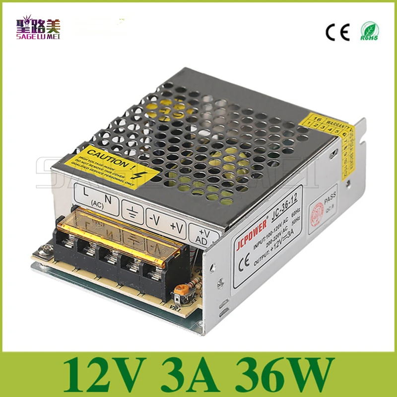 best price Regulated Power Supply output DC12V 3A 36W input AC 110-240V Switching power supply for led strip lamp | Освещение