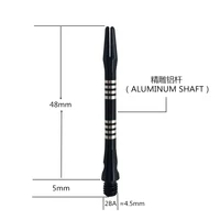 cavalier black 12pcs 48mm professional darts shafts aluminum 2ba dart accessorie black free shipping