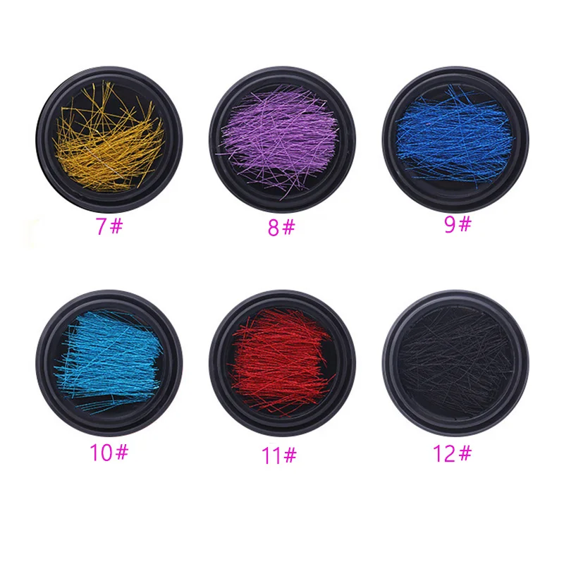 1Pot цветной дизайн ногтей полосы украшения Шелковые голографические блестки 3d